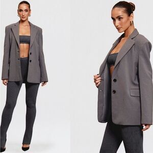 House of CB Aline Dark Grey Oversized Blazer XS